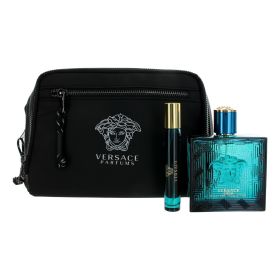 Eros by Versace (Option: 3 Piece Gift Set for Men with Travel Trousse)